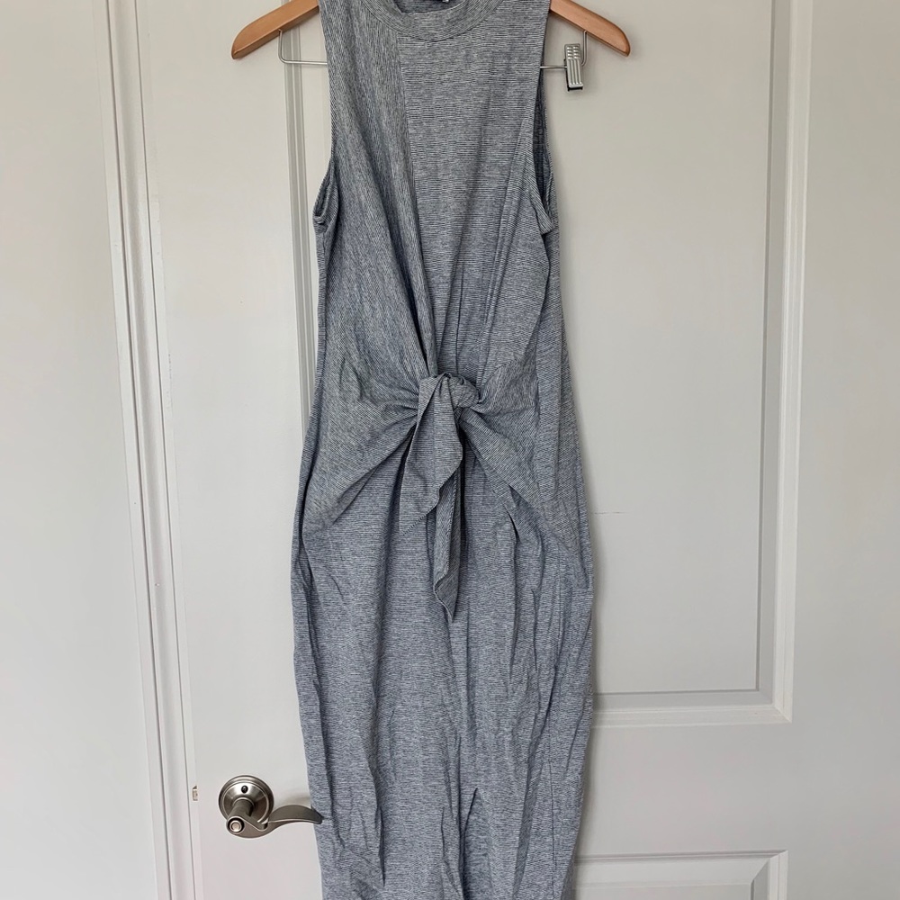 Bae. Mock Neck Maternity Dress with Tie Front